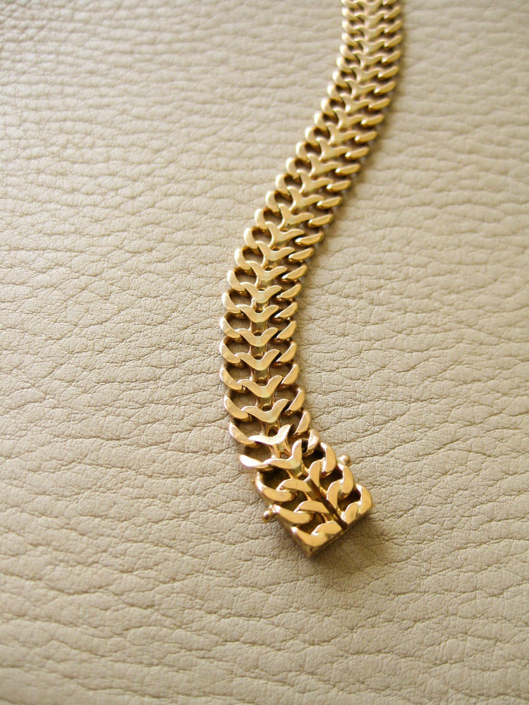 1960 Slinky foxtail link 18k solid gold bracelet - Stockholm, Sweden 20.3g
