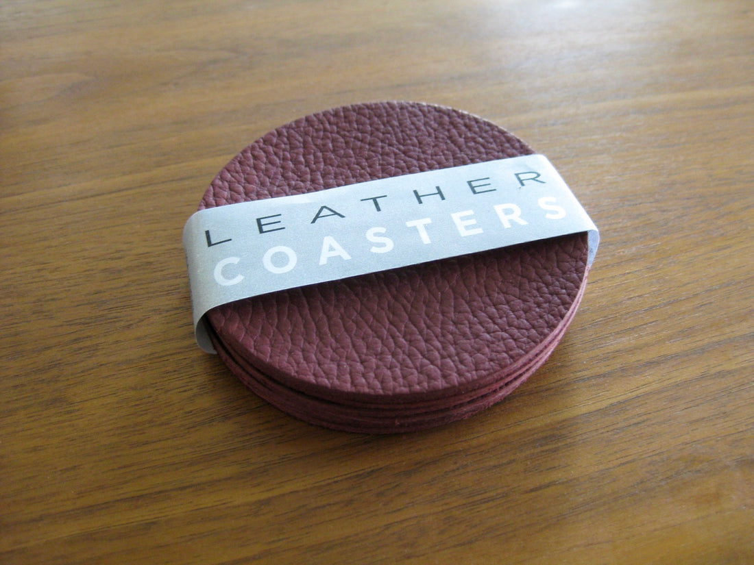 Leather Coasters - 6 coaster set