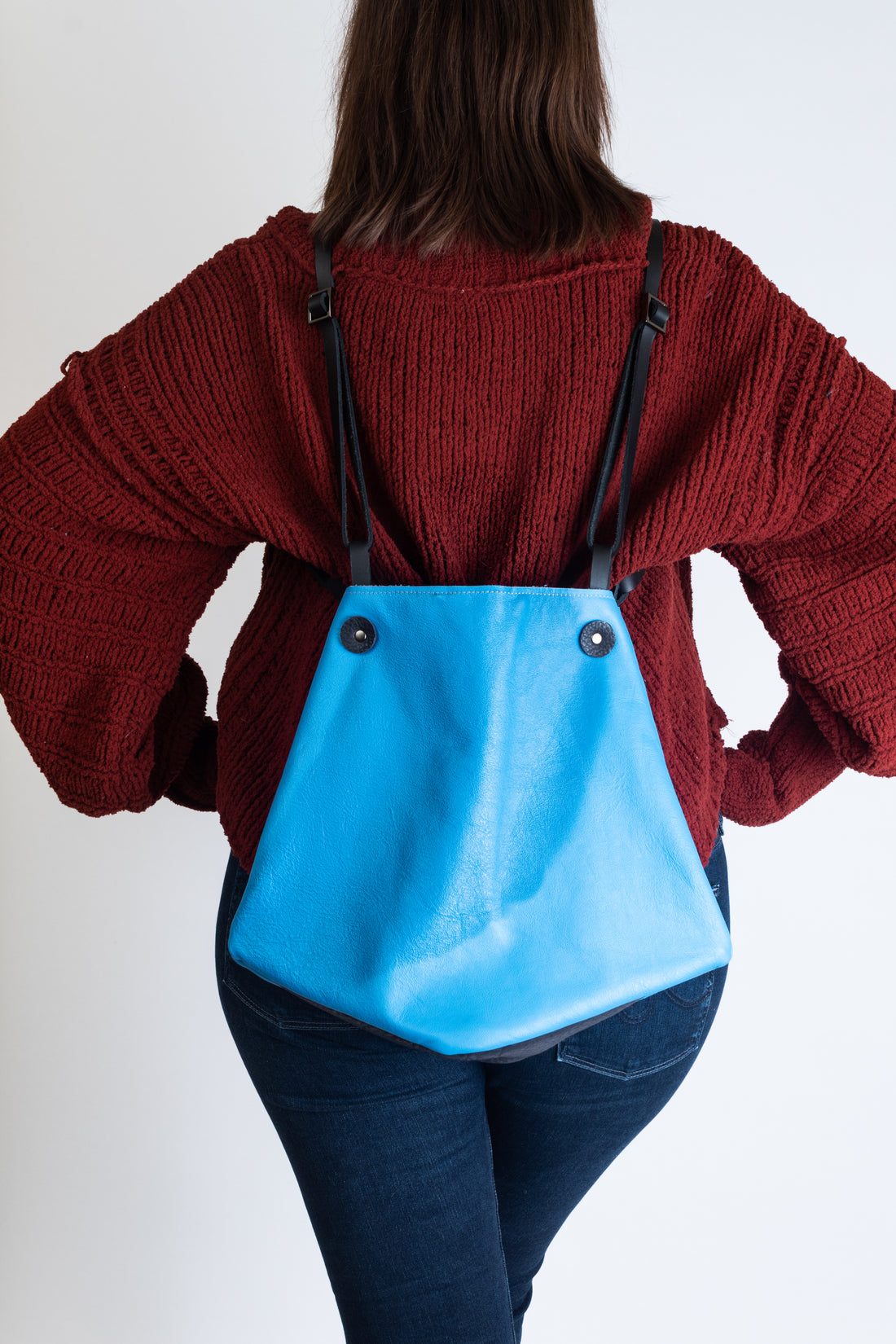 Diamond tote - Mineral Blue leather