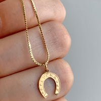 18k gold Swedish vintage charm or pendant - Lucky horseshoe