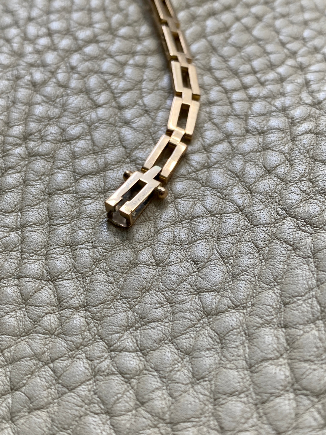 Chic square link 18k solid gold bracelet - Mid century