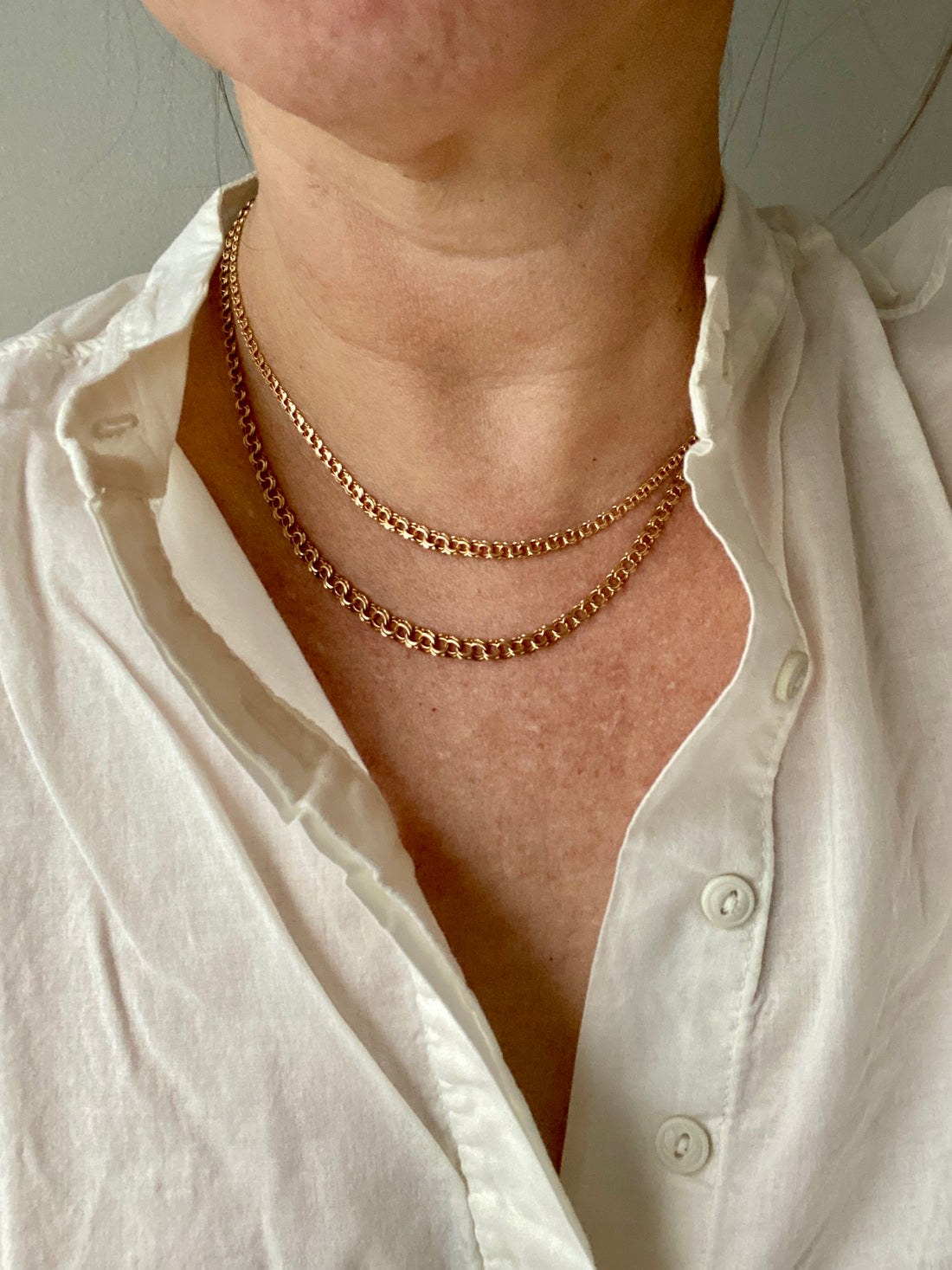 Vintage Double-link necklace - Solid 18k gold - Karlshamn, Sweden