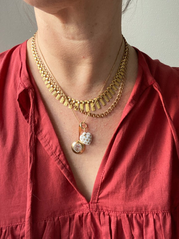 18k gold vintage swedish pendant necklace 17inch