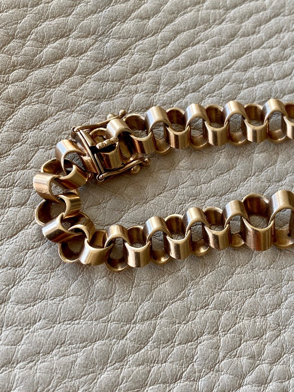 vintage danish 14k ruffle necklace 17.5 inches long