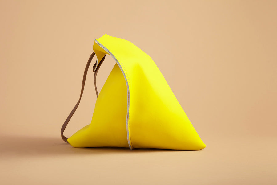 Wedge bag - Lemon yellow leather