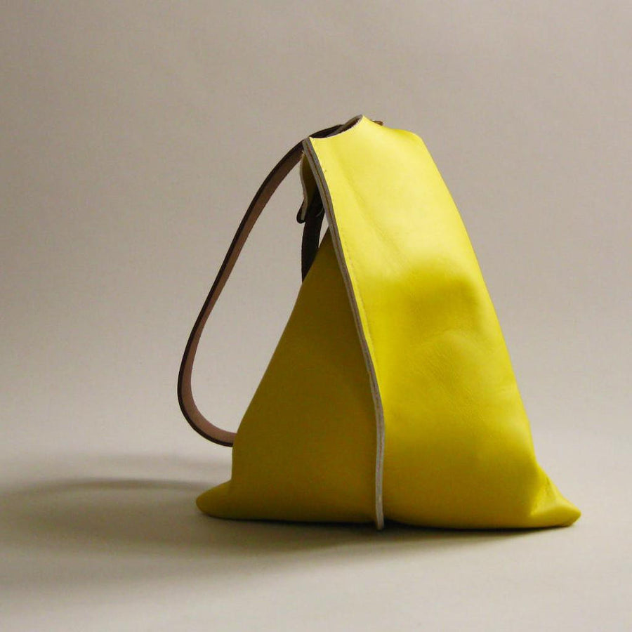 Wedge bag - Lemon yellow leather